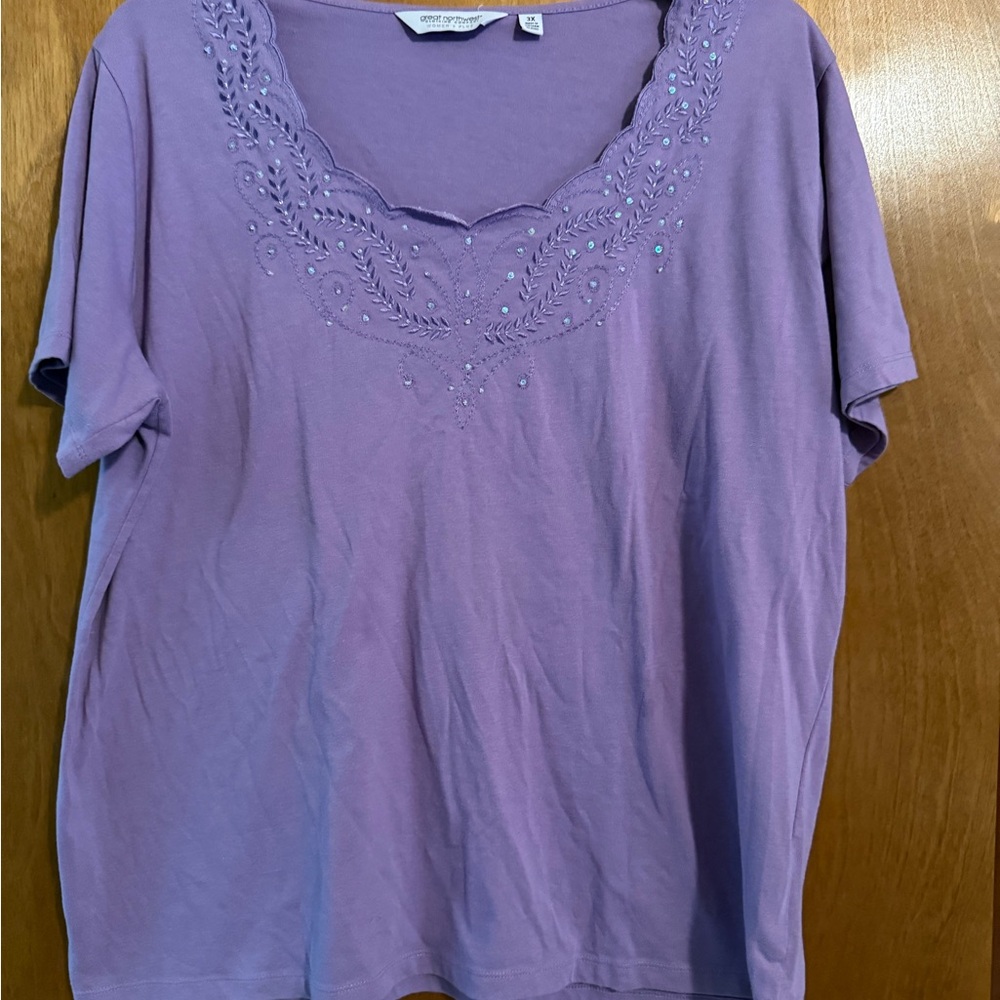 Great Northwest Clothing Company Purple Embellished Tee